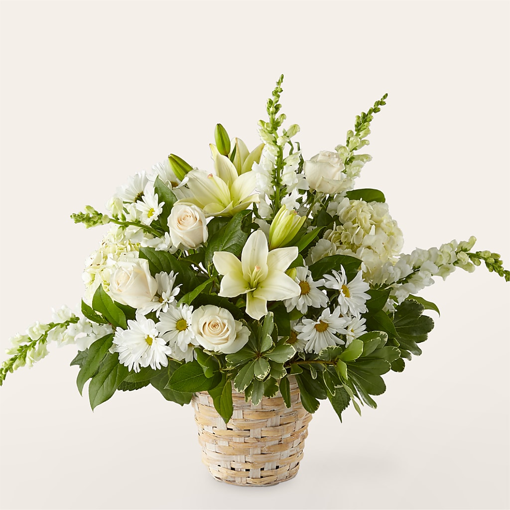 Ivory Elegance Floral Basket – Flowers On The Vine - Parma, Parma OH