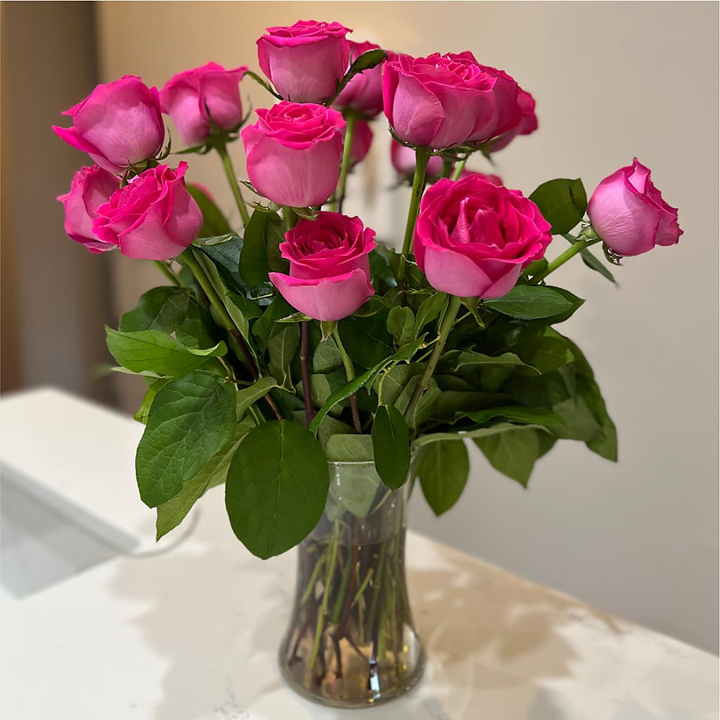 Long Stem Pink Rose Bouquet –  Flowers On The Vine - Parma, Parma OH