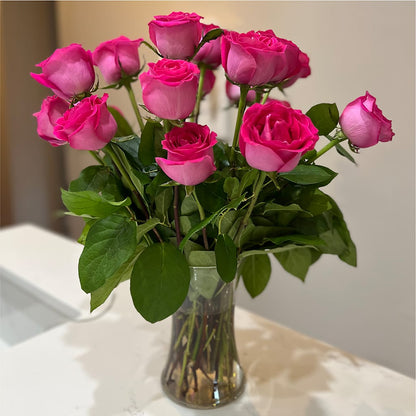Long Stem Pink Rose Bouquet –  Flowers On The Vine - Parma, Parma OH