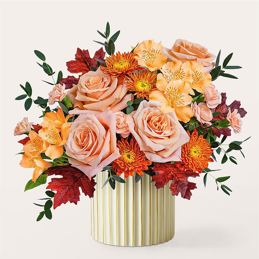 Spiced Latte Bouquet with Ivory Vase –  Flowers On The Vine - Parma, Parma OH