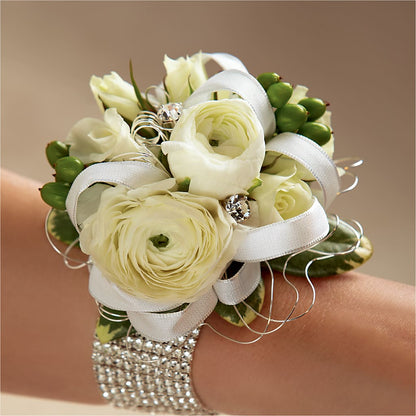 White Wedding Corsage –  Flowers On The Vine - Parma, Parma OH